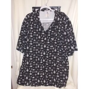 Disney Parks Star Wars Millennium Falcon Death Star Button Down Shirt Mens XL